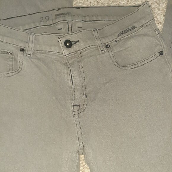QUICKSILVER SLIM STRAIGHT FIT JEANS GRAY DENIM PANTS STRETCH SKATER-MENS SIZE 29 - Picture 2 of 5